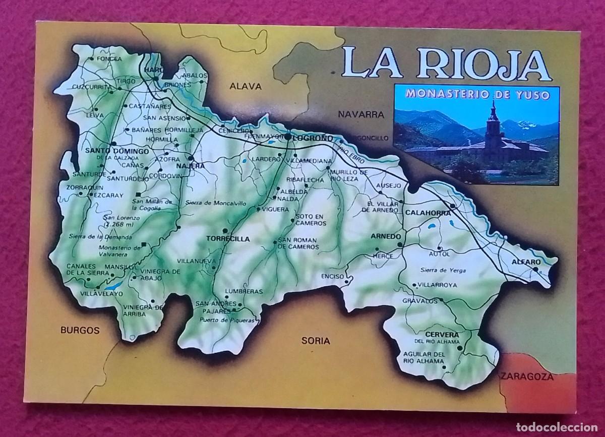 Cartes Postales: ANTIGUA POSTAL POST CARD MONASTERIO DE YUSO SAN MILL&Aacute;N DE LA COGOLLA LA RIOJA..MAPA MAP CARTE..SPAIN