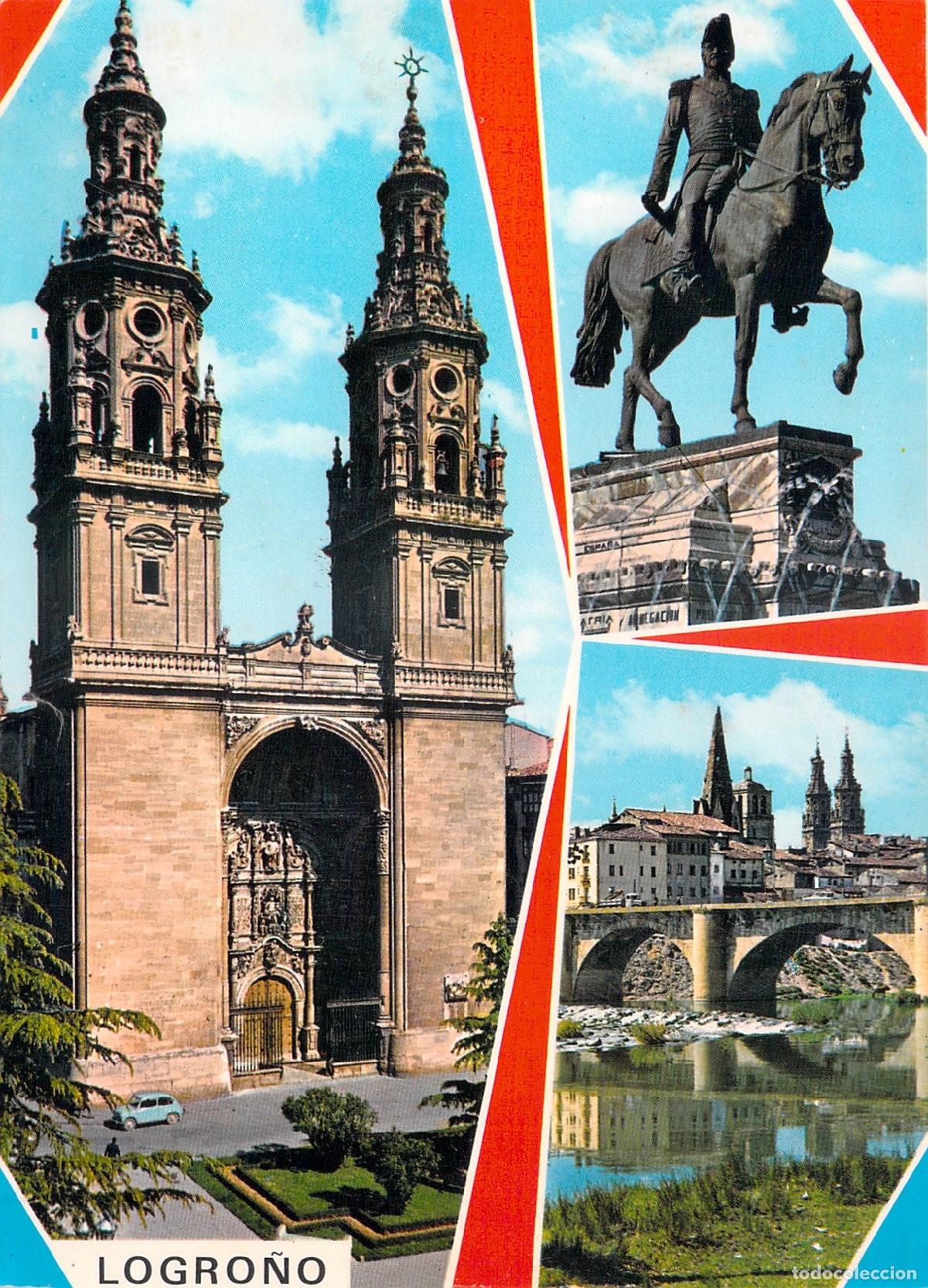 Postales: Postal de Logro&ntilde;o, La Rioja, monumentos y catedral