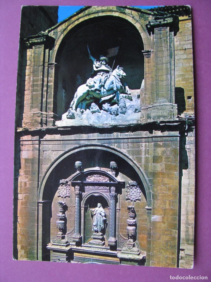 Postales: POSTAL DE LOGRO&Ntilde;O. IGLESIA DE SANTIAGO EL REAL. BEASCOA. CIRCULADA