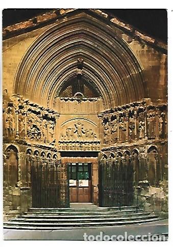 Postales: PORTADA DE SAN BARTOLOME ( NOCTURNA ).- LOGRO&Ntilde;O