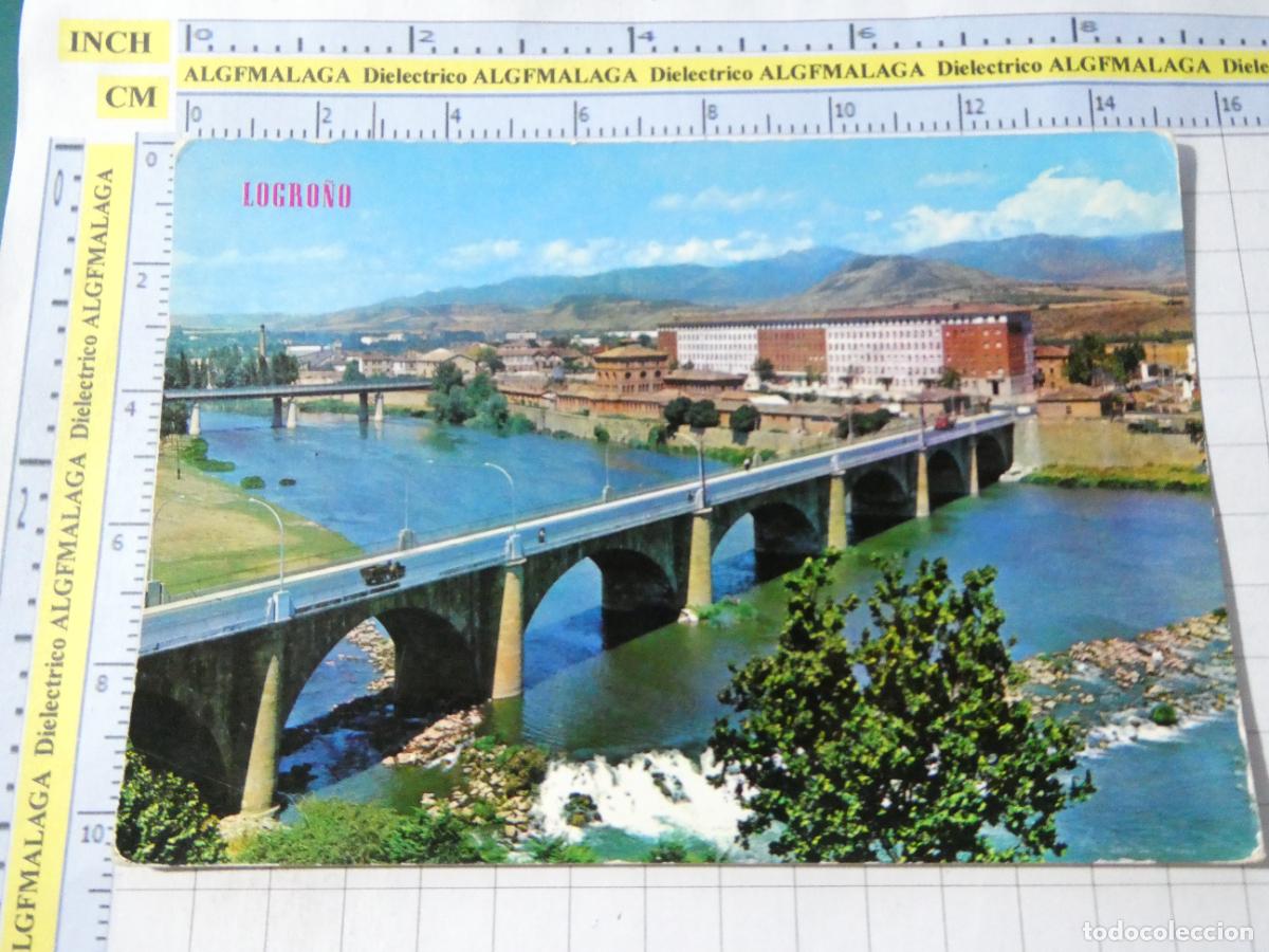 Cartes Postales: POSTAL DE LA RIOJA. A&Ntilde;O 1966. LOGRO&Ntilde;O PUENTE SOBRE EL R&Iacute;O EBRO. 193 PARIS. 364