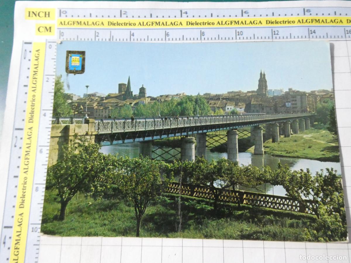 Postkarten: POSTAL DE LA RIOJA. A&Ntilde;O 1971. LOGRO&Ntilde;O PUENTE HIERRO SOBRE EL R&Iacute;O EBRO. 27 ESCUDO ORO. 365