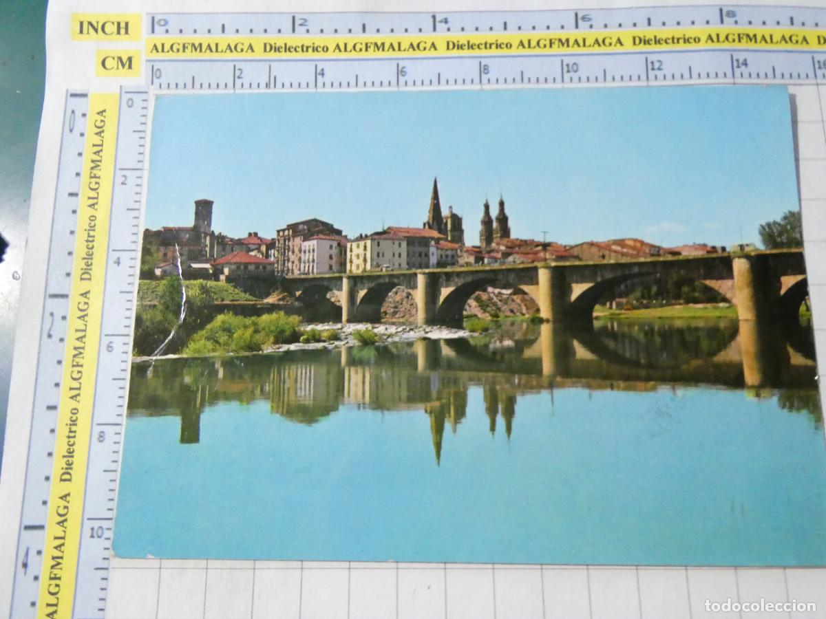 Cartes Postales: POSTAL DE LA RIOJA. A&Ntilde;O 1964. LOGRO&Ntilde;O PUENTE DE PIEDRA SOBRE RIO EBRO 12 GARRABELLA. 369