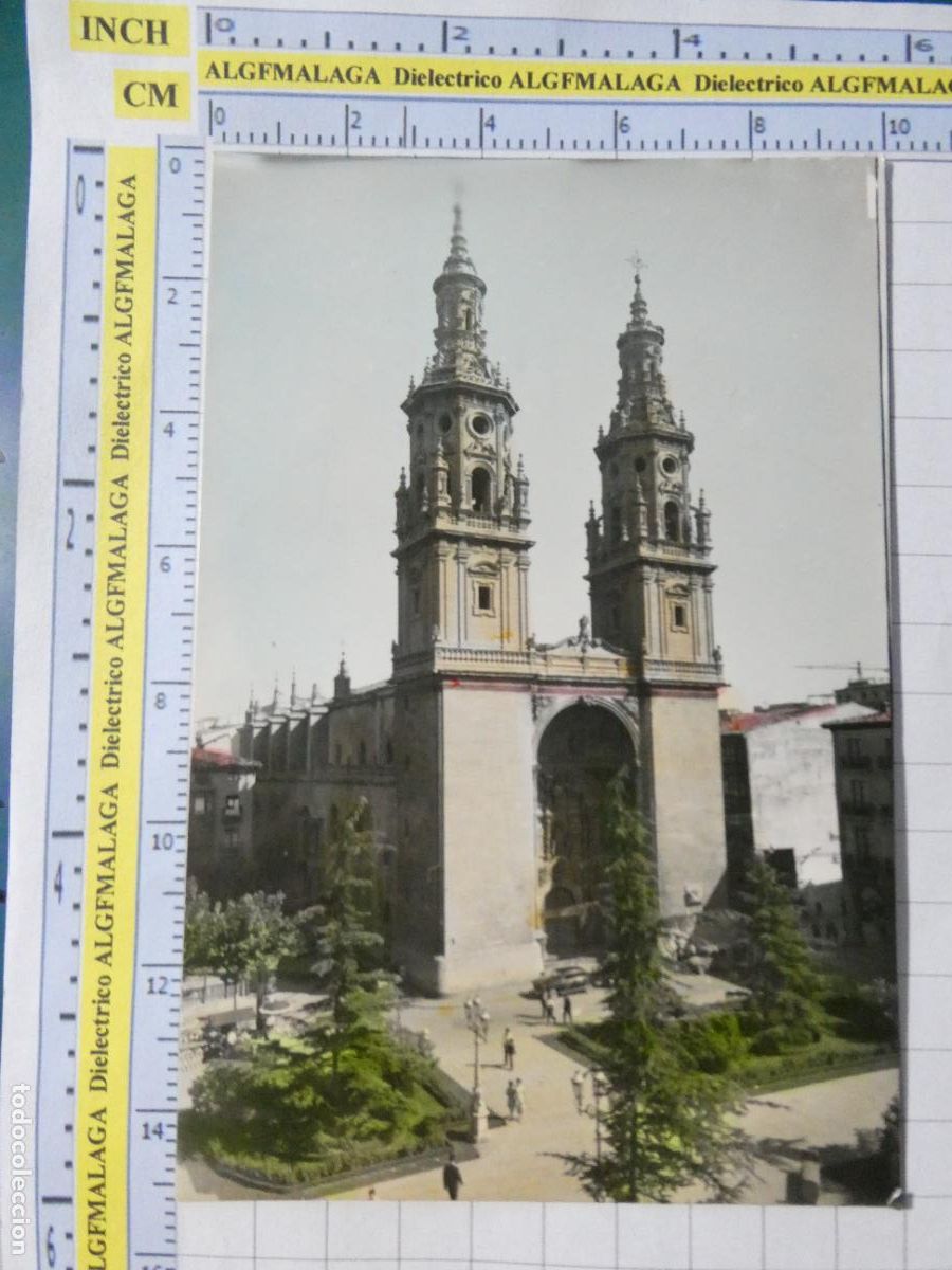 Cartes Postales: POSTAL DE LA RIOJA. A&Ntilde;OS 30 50. LOGRO&Ntilde;O COLEGIATA Y CATEDRAL SANTA MAR&Iacute;A DE LA REDONDA 69 PARIS. 370