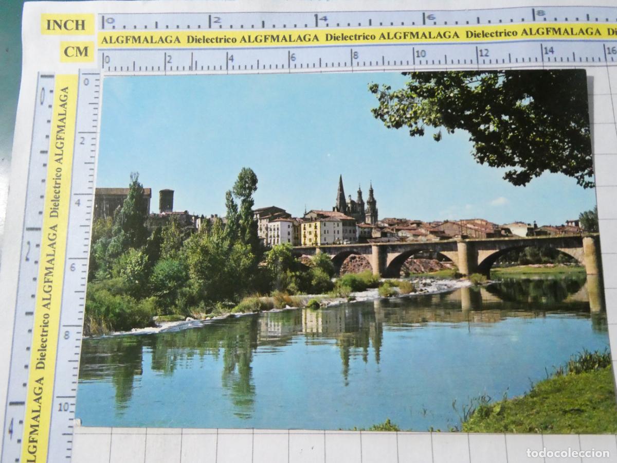 Cartes Postales: POSTAL DE LA RIOJA. A&Ntilde;O 1964. LOGRO&Ntilde;O PUENTE DE PIEDRA SOBRE EL R&Iacute;O EBRO 11 GARRABELLA. 371