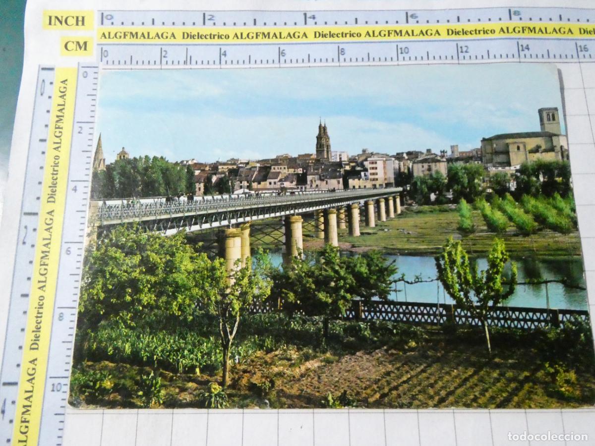 Postkarten: POSTAL DE LA RIOJA. A&Ntilde;O 1964. LOGRO&Ntilde;O PUENTE DE HIERRO SOBRE EL EBRO 5 GARRABELLA. 374