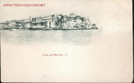 Postales: MELILLA, VISTA DE MELILLA, REVERSO SIN DIVIDIR, UNION POSTAL UNIVERSAL