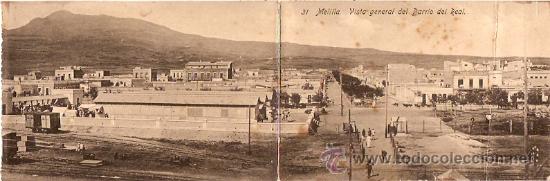Postales: POSTAL MELILLA VISTA GENERAL DEL BARRIO REAL - Foto 1