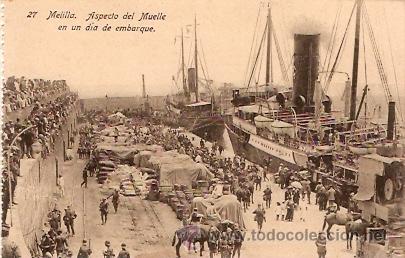 Postales: POSTAL MELILLA ASPECTO DEL MUELLE - Foto 1