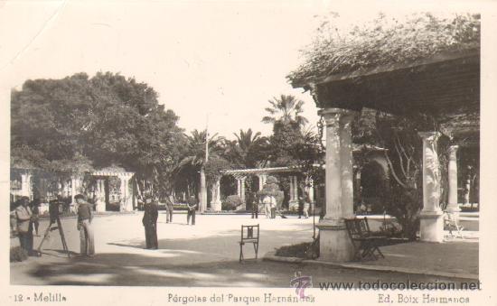Postales: POSTAL DE MELILLA. PERGOLAS DEL PARQUE HERNANDEZ. P-CEME-123 - Foto 1