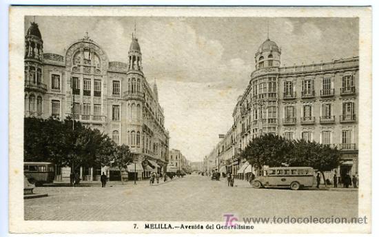 Postales: MELILLA, AVENIDA DEL GENERALISIMO,   P28505 - Foto 1