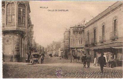 Postales: POSTAL MELILLA CALLE DE CASTELAR - Foto 1