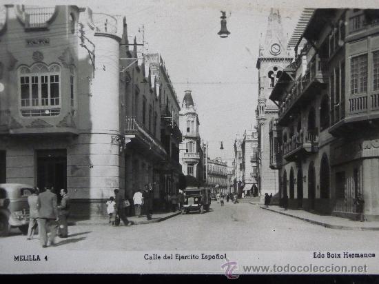 Postales: MELILLA - CALLE DEL EJERCITO ESPA&Ntilde;OL - - Foto 1