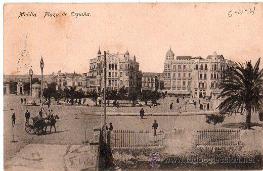 Postales: TARJETA POSTAL DE MELILLA. PLAZA DE ESPA&Ntilde;A. - Foto 1