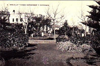 Postales: POSTAL MELILLA PASEO HERNANDEZ Y CAPITANIA - Foto 1