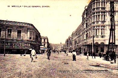 Postales: POSTAL MELILLA CALLE GENERAL CHACEL - Foto 1