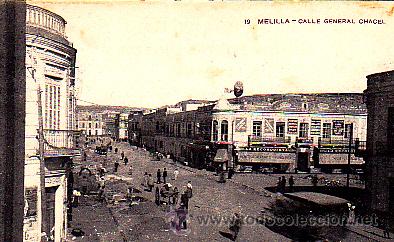 Postales: POSTAL MELILLA CALLE GENERAL CHACEL - Foto 1