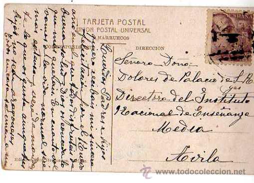Postales: Melilla. Fuente El bombillo. Escrita. - Foto 2