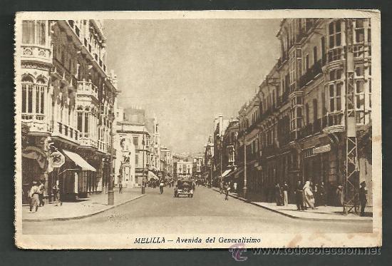 Postales: MELILLA AVENIDA DEL GENERALISIMO - Foto 1