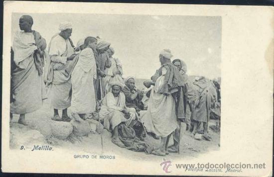 Postales: MELILLA.- GRUPO DE MOROS - Foto 1