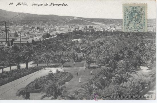 Postales: 29 Melilla. Parque Hen&aacute;ndez. Circulada. - Foto 1
