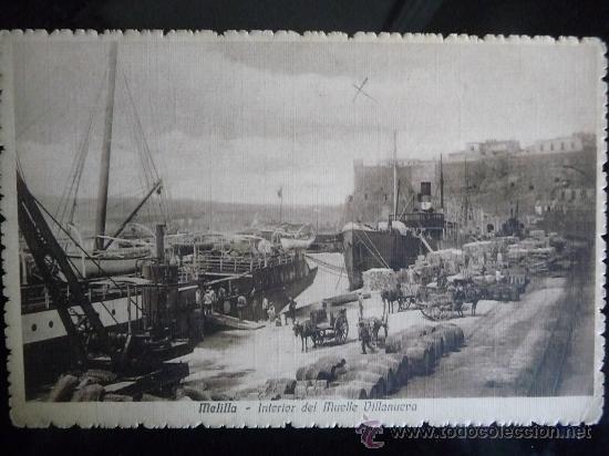 Postales: MELILLA - INTERIOR DEL MUELLE VILLANUEVA - Foto 1