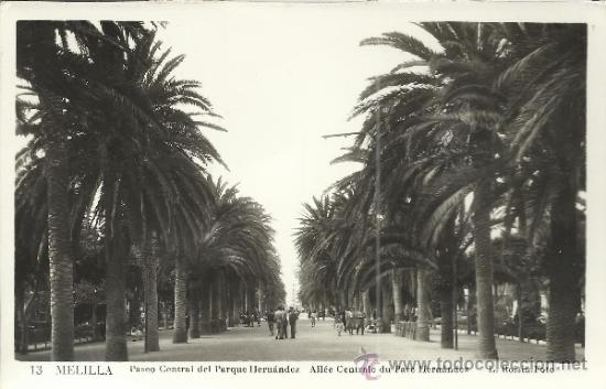 Postales: MELILLA PASEO PARQUE HERNANDEZ ESCRITA - Foto 1