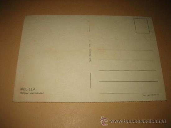 Postales: MELILLA PARQUE HERNANDEZ  EDICIONES FARDI - Foto 2