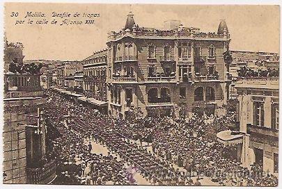 Postales: Melilla. Desfile militar - Foto 1