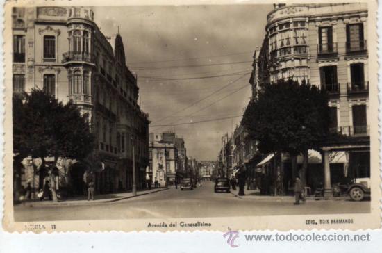 Postales: postal de melilla, avenida del generalisimo, escrita - Foto 1