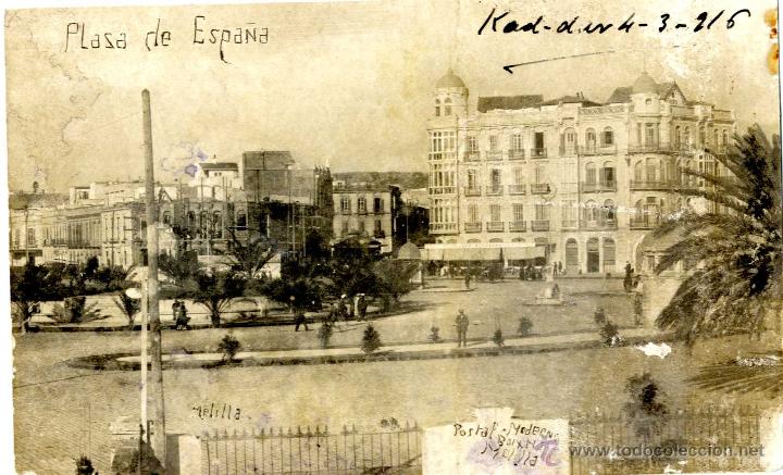 Postales: MELILLA PLAZA ESPA&Ntilde;A 1.916 - Foto 1