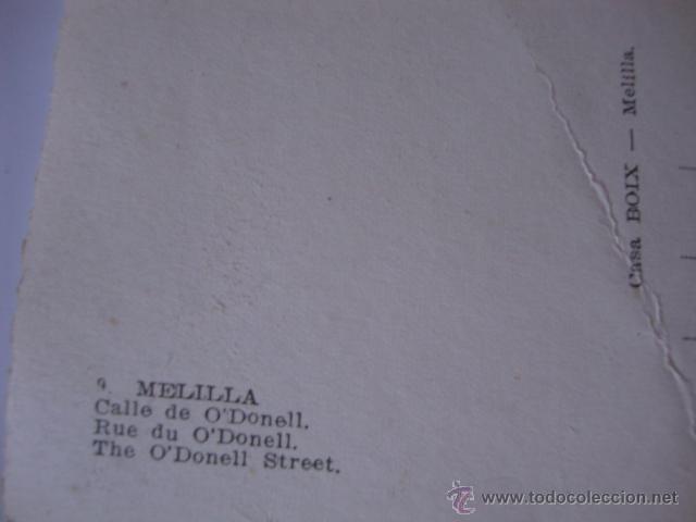 Postales: ANTIGUA POSTAL ORIGINAL MELILLA CALLE DE O´DONELL, CASA BOIX - Foto 3 - 49965128