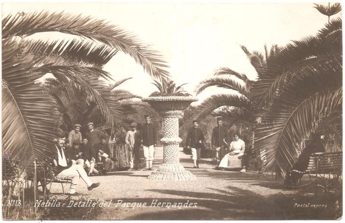 Postales: Melilla Detalle del Parque Hernandes 1912