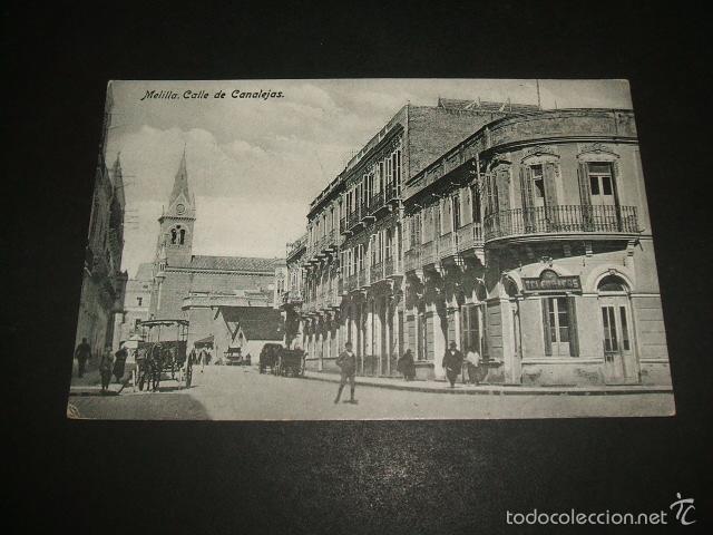 Postales: MELILLA CALLE DE CANALEJAS TELEGRAFOS - Foto 1