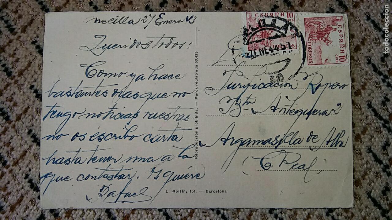 Postales: ANTIGUA POSTAL MELILLA. AVENIDA DEL GENERALISIMO - Foto 2
