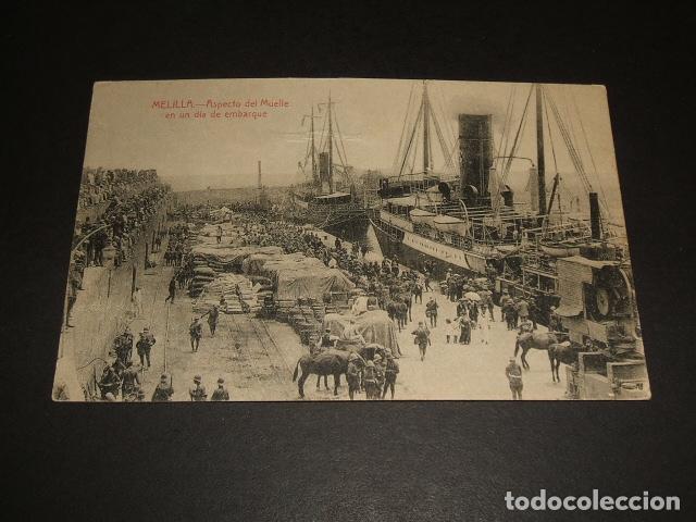 Postales: MELILLA ASPECTO DEL MUELLE EN UN DIA DE EMBARQUE - Foto 1