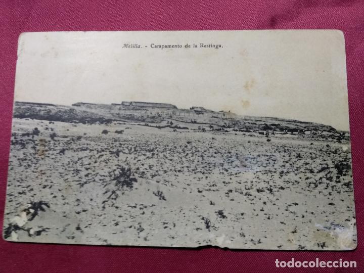 Postales: ANTIGUA POSTAL . MELILLA. CAMPAMENTO DE LA RESTINGA - Foto 1