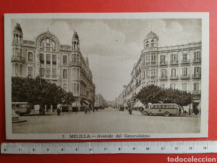Postales: POSTAL ANTIGUA MELILLA AVENIDA DEL GENERALISIMO - Foto 1