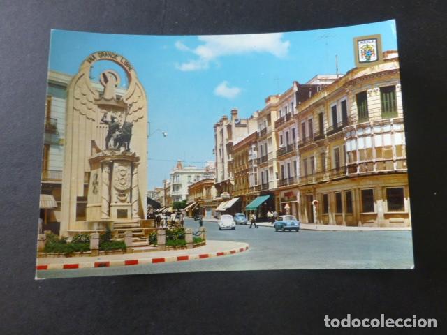 Postales: MELILLA MONUMENTO Y AVENIDA DEL GENERALISIMO - Foto 1