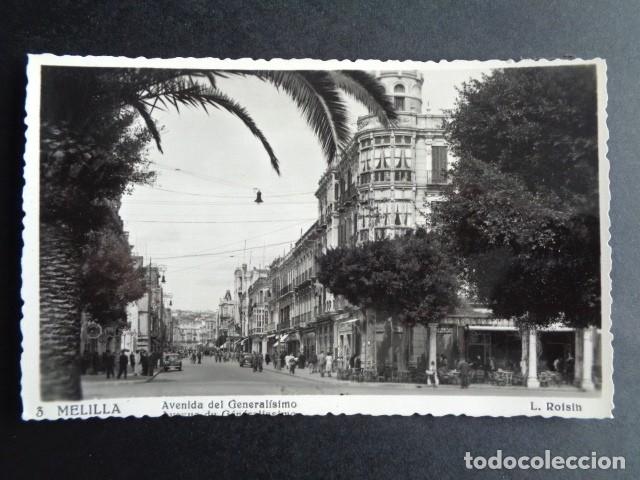 Postales: POSTAL MELILLA. AVENIDA DEL GENERAL&Iacute;SIMO. ROISIN. - Foto 1