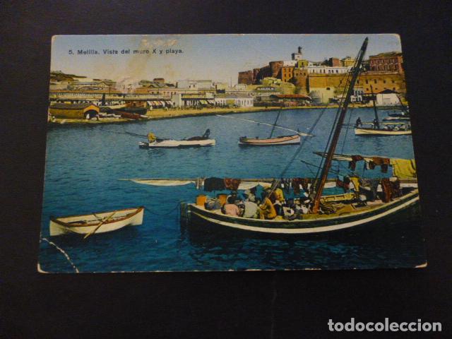 Postales: MELILLA VISTA DEL MURO X Y PLAYA - Foto 1