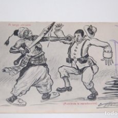 Cartoline: POSTAL DE ZELUÁN A MELILLA,DIRIGIDA AL 1º TENT.1914. EN 1921 FUERON MASACRADOS,ILUSTRA V. YBAÑEZ