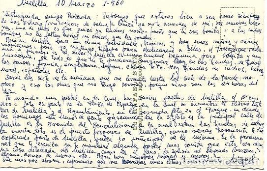 Postales: MELILLA - EDICIONES RAFAEL BOIX - ESCRITA - 1960 - Foto 2
