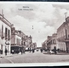 Postales: MELILLA. CALLE ALFONSO XIII. Lote 398199569