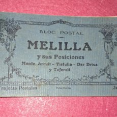 Postales: MELILLA Y SUS POSICIONES - BLOC POSTAL - 15 TARJETAS POSTALES - AÑOS 20 - SIGLO XX
