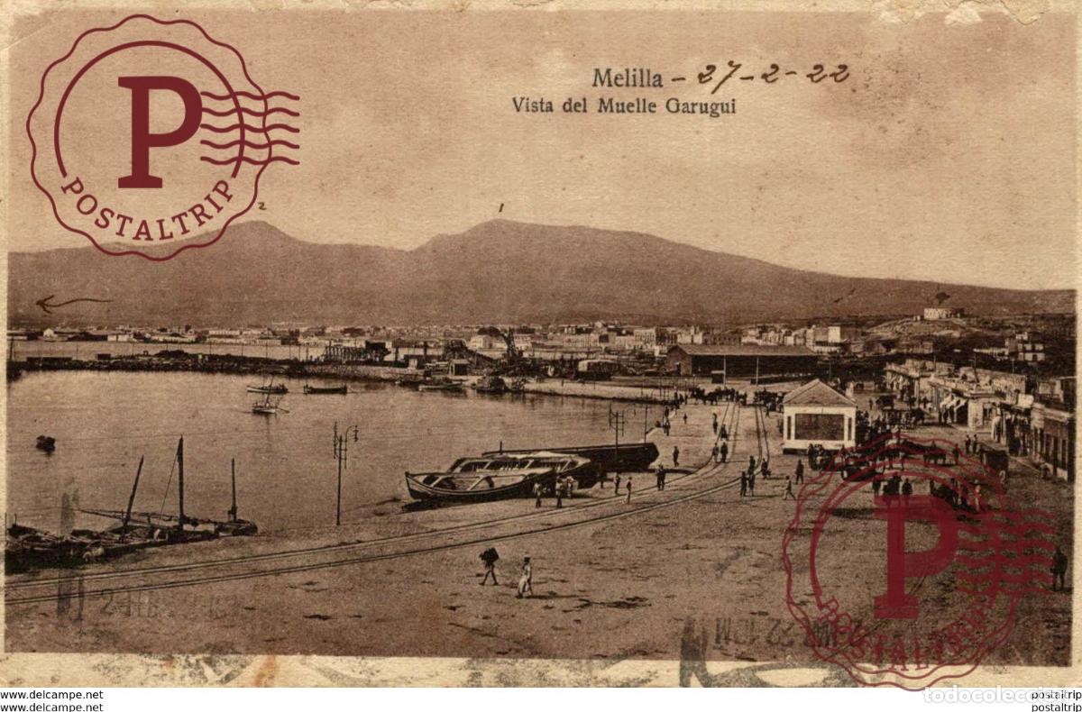 Postales: MELILLA VISTA DEL MUELLE GARUGUI - Foto 1