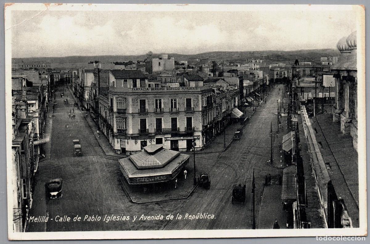 Postales: 1932 Melilla Calle Pablo iglesias circulada Ambulante Melilla Malaga