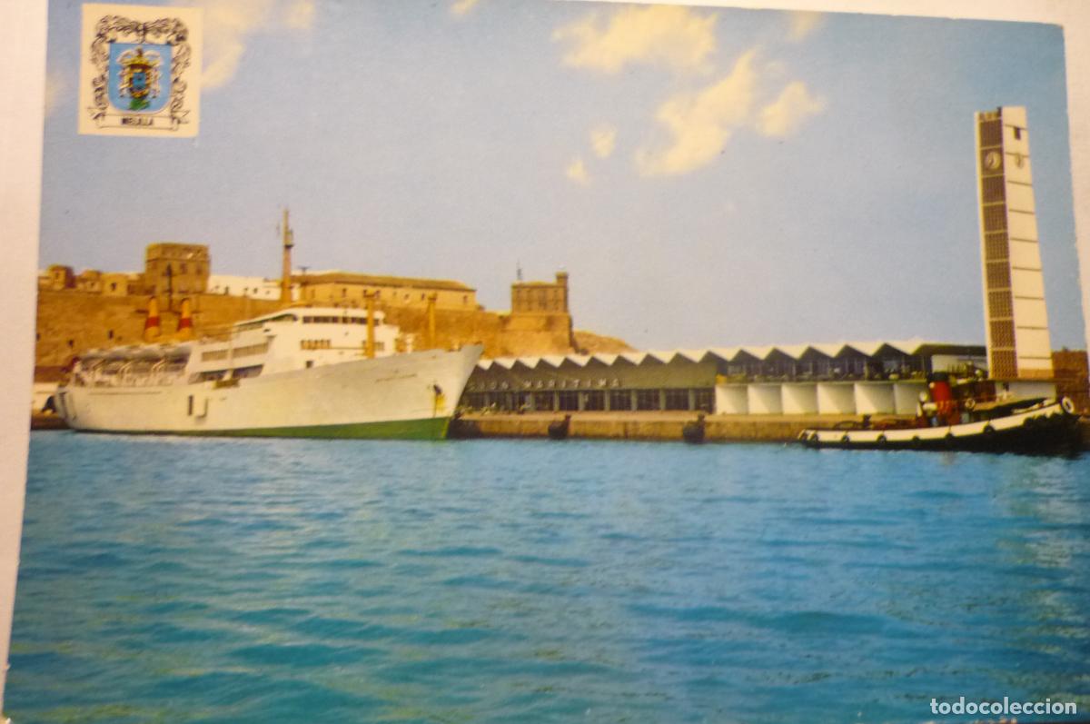 Postales: postal melilla puerto estacion escrita