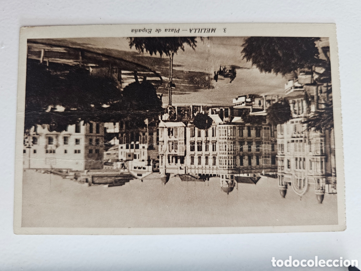 Postales: Postal de Melilla Plaza de Espa&ntilde;a 1910s 1920s La Papelera Africana