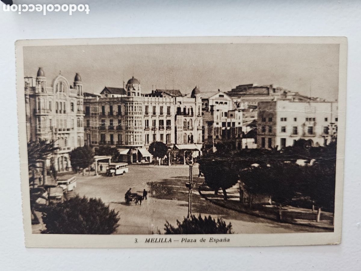 Postales: Postal de Melilla Plaza de Espa&ntilde;a 1910s 1920s La Papelera Africana